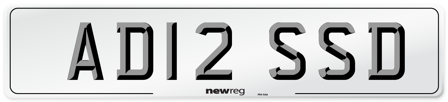 AD12 SSD Number Plate from New Reg